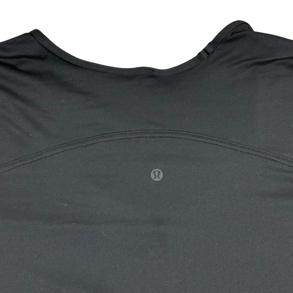 Lululemon Back In Action V Neck Long Sleeve Women's Large Black‎ Top